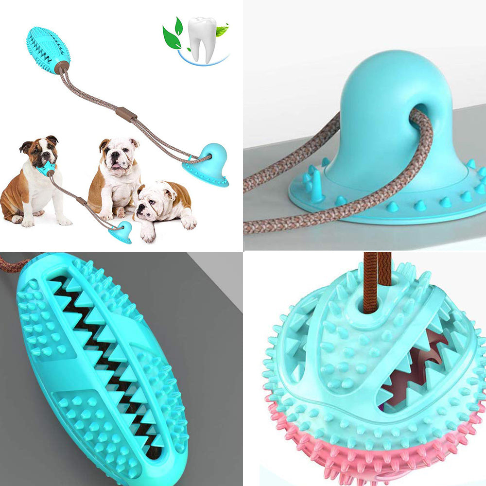 Dog Toys Silicon Suction Cup Tug Interactive Dog Ball Toy For Pet Chew Bite Tooth Cleaning Toothbrush Feeding Pet Supplies - My Store